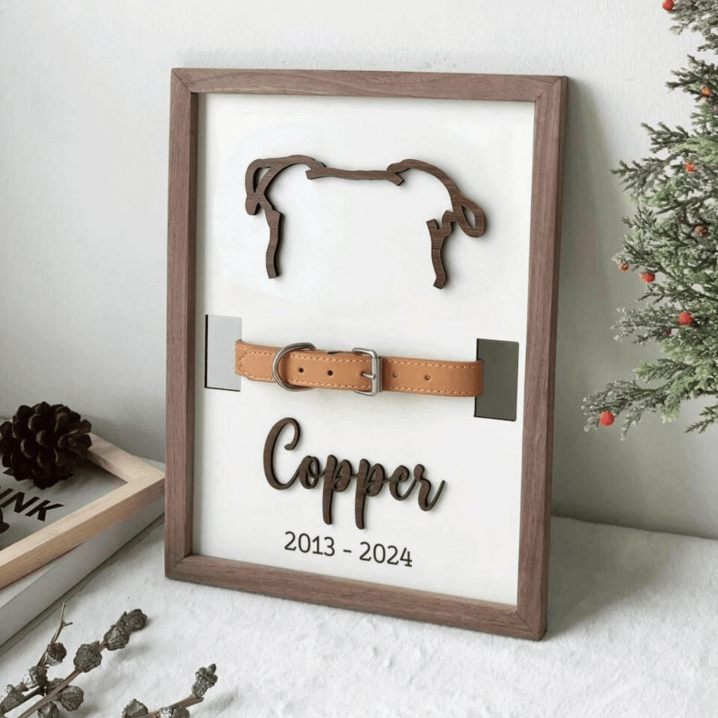 Dog Memorial Frame with Collar Holder