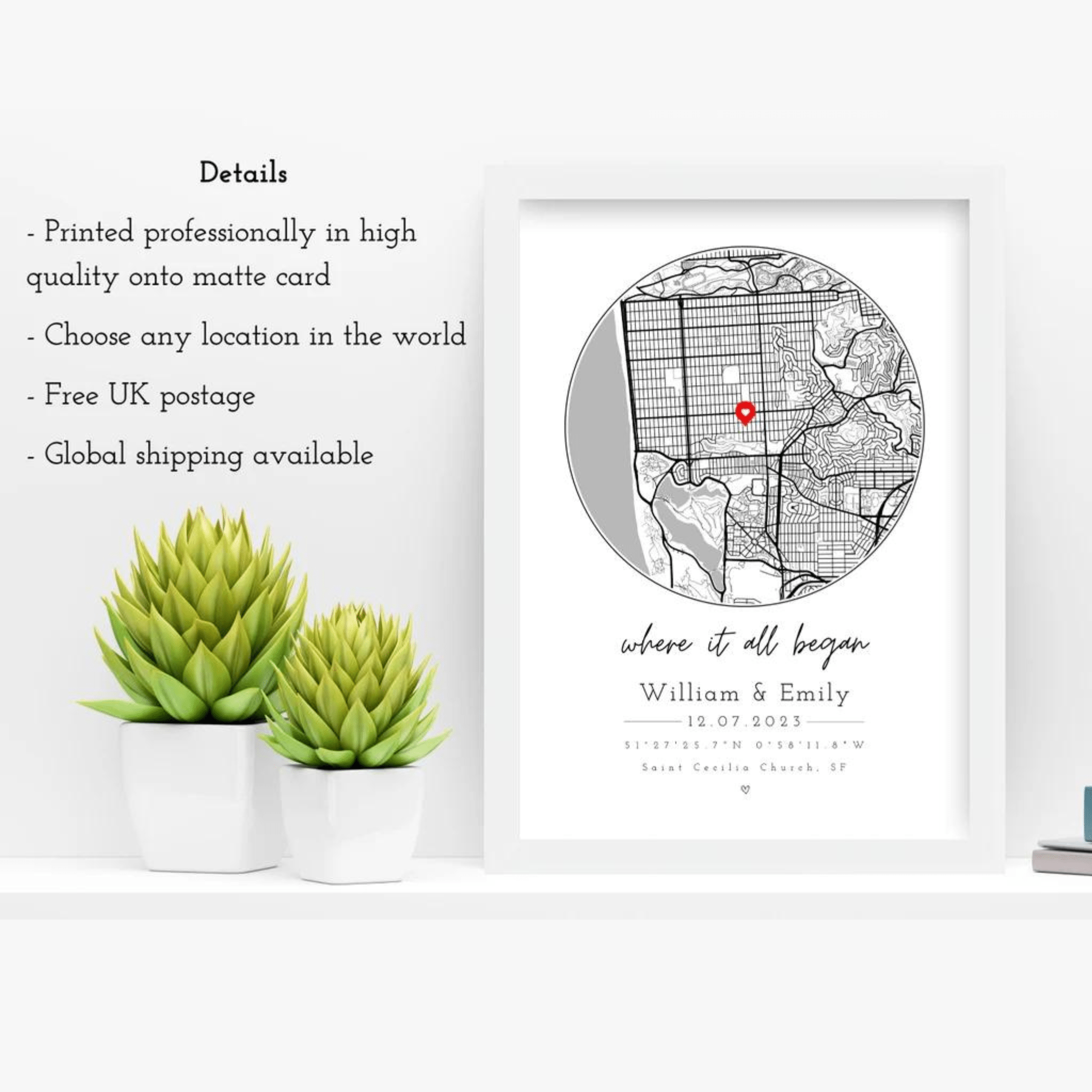 First Date Frame - Personalized Wedding Anniversary Gift