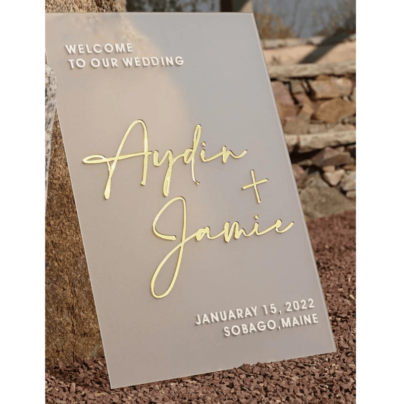Frosted Acrylic Wedding Welcome Sign