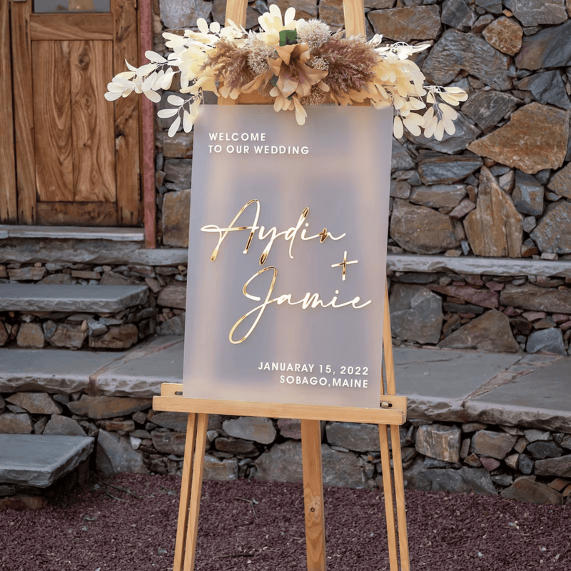 Frosted Acrylic Wedding Welcome Sign