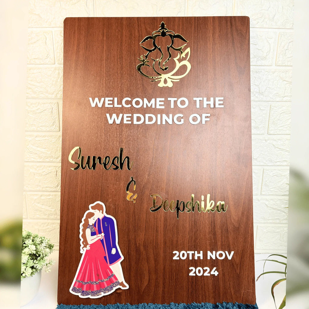 Hindu Wedding Welcome Board
