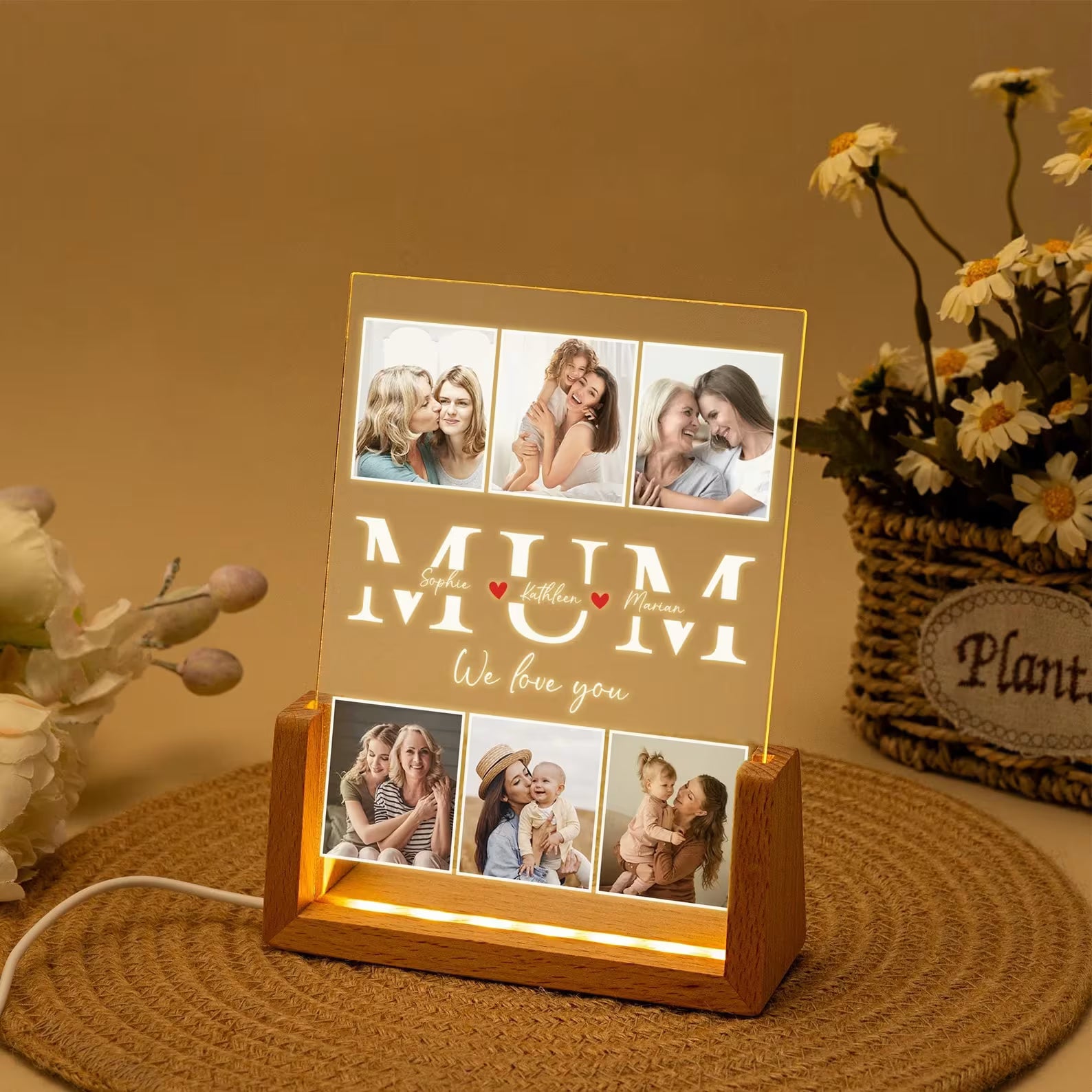 Custom Photo Night Light – Mother’s Day Gift