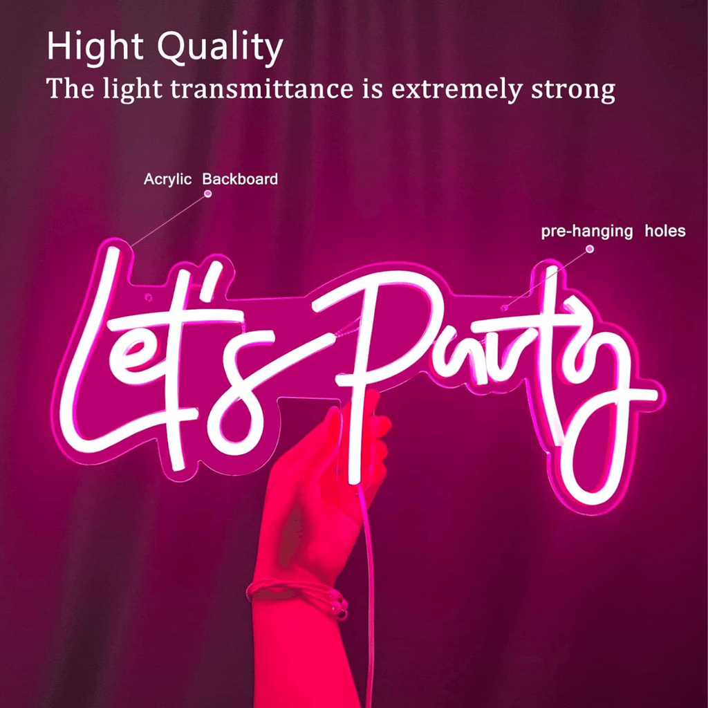 Lets Party Neon Sign - USB Decoration