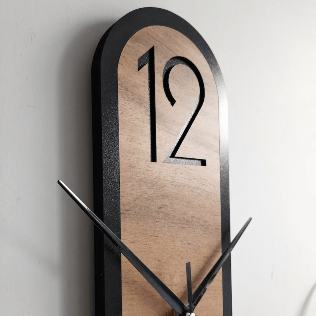 Minimalist Wall Clock - Long Oval Design For Home & Office Decor
