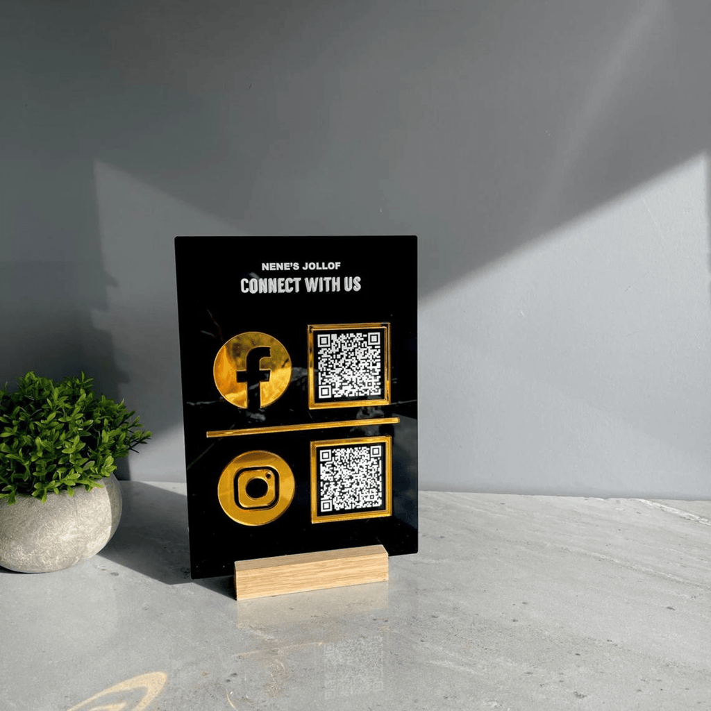 Social Media Acrylic Sign with Stand