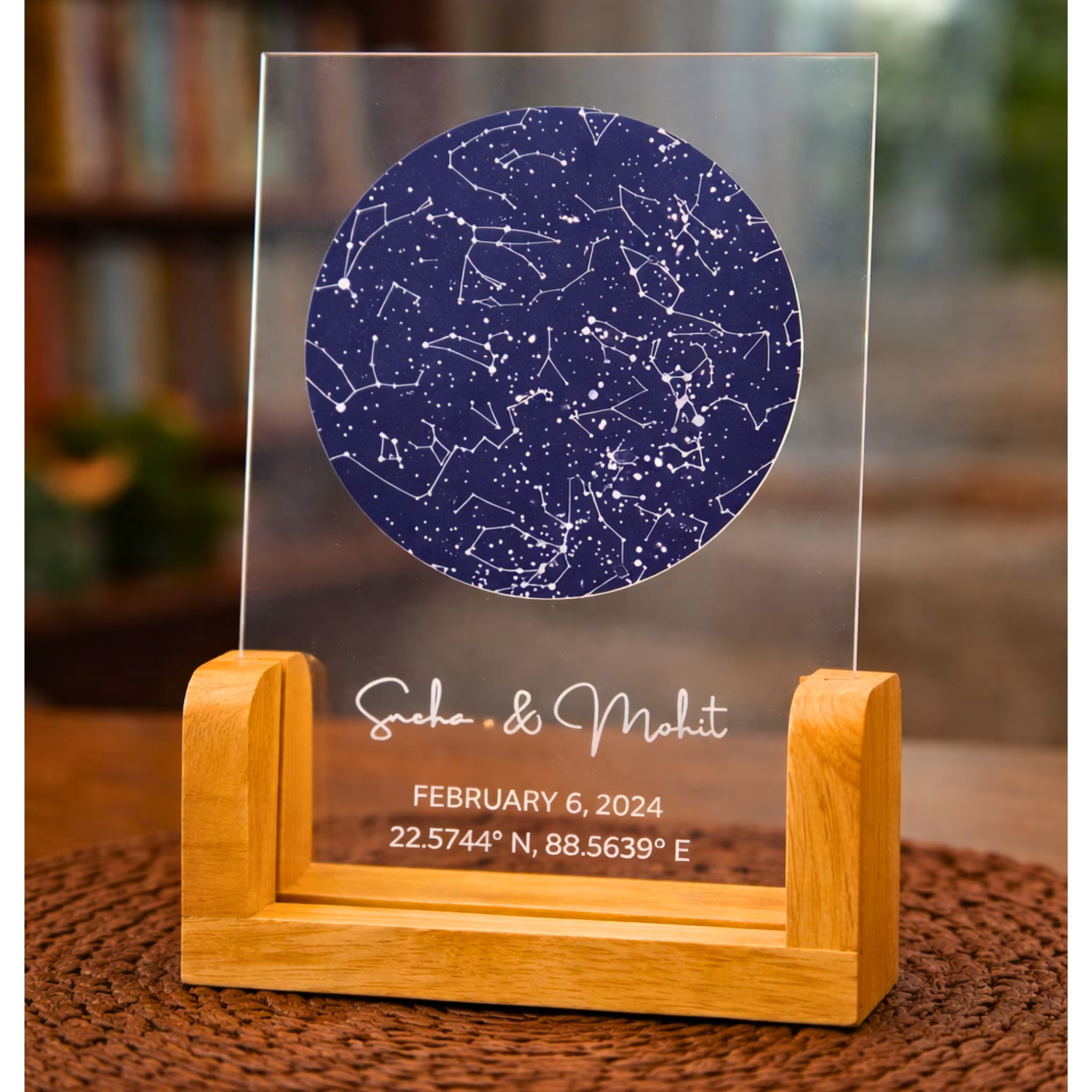 Star Map Night Sky by Date LED Plaque